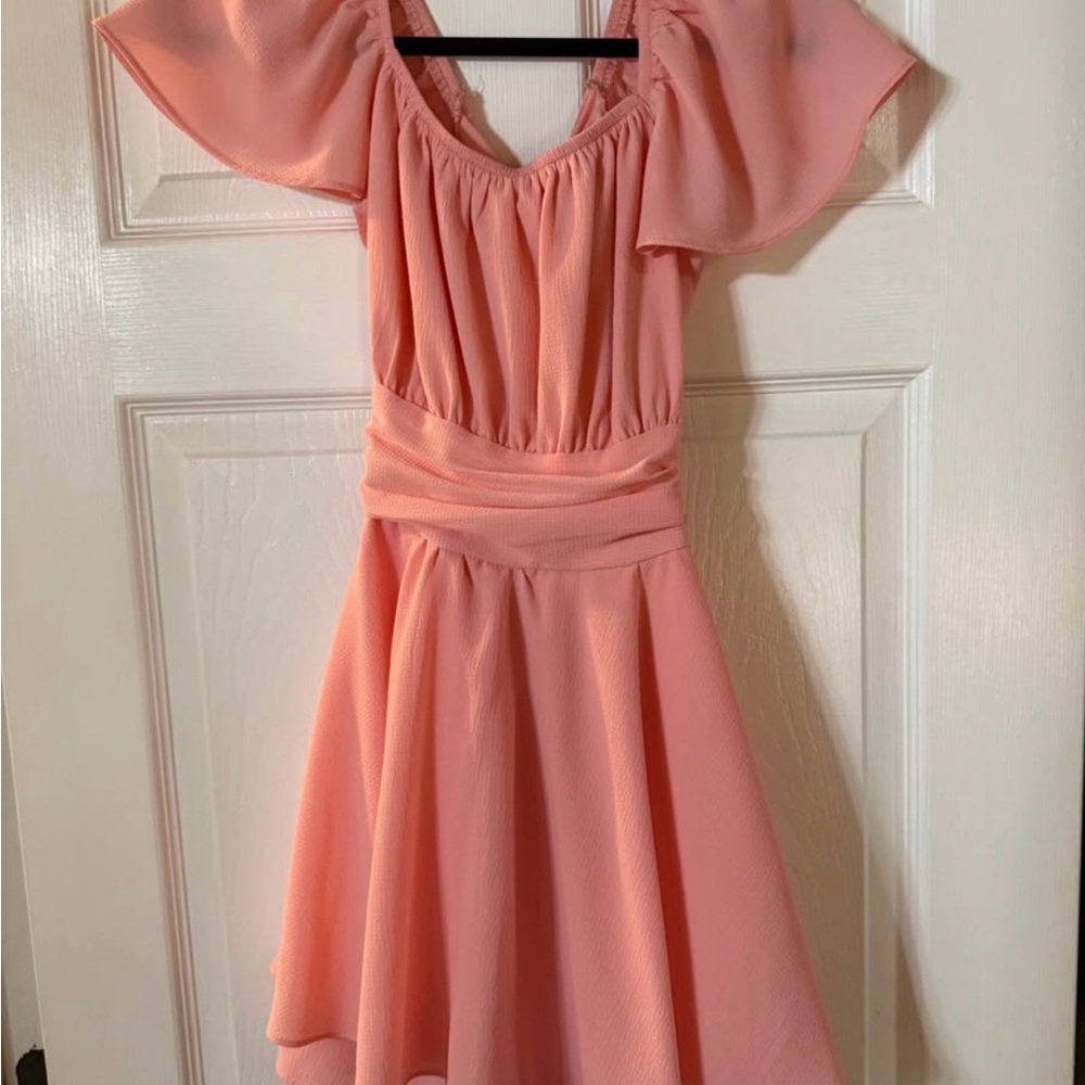 Elegant Pink Off-Shoulder Dress